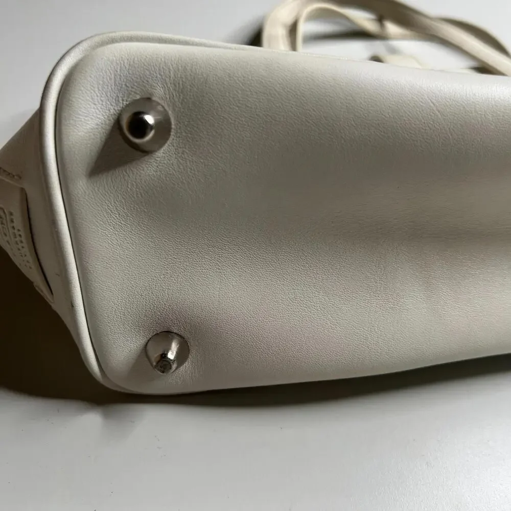 Vintage‎ Coach Hampton White Leather Satchel Purse #9267 – Structured Top Handle